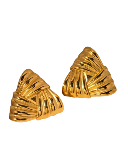 Triangle gold earrings