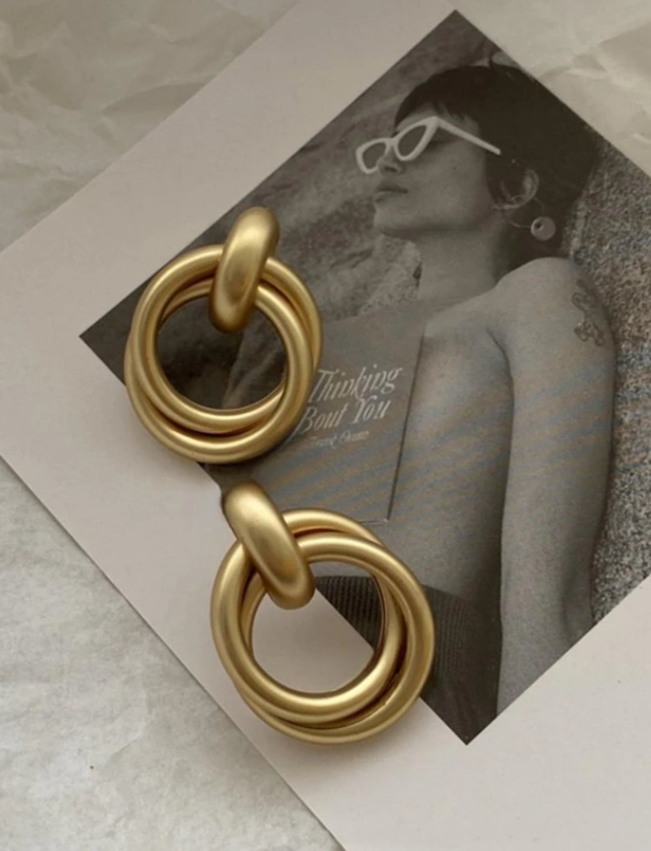 Gold circle earrings