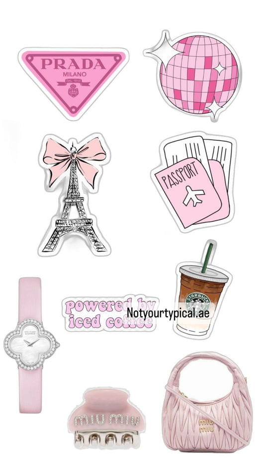 Pink lady in Paris 3D stickers